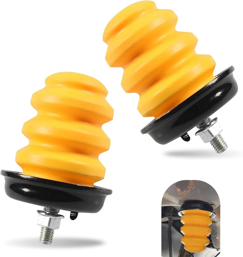 Sumjig Pack-2 Car Control Arm Bumper Shock Pads, Car Rear Axle Bumper with Nut, Compatible with Chevrolet Cadillac GMC Silverado 1500 2500 3500 (Yellow) - Image 1